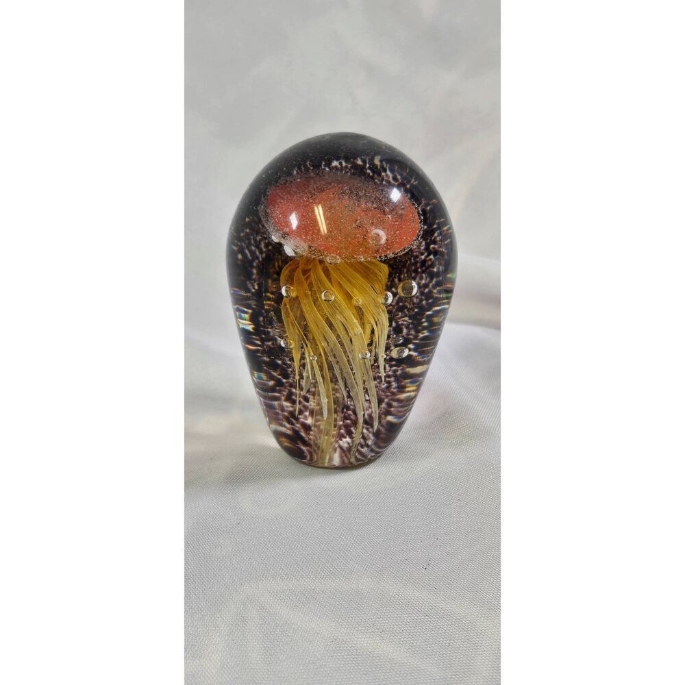 Handblown Art Glass Jellyfish Paperweight